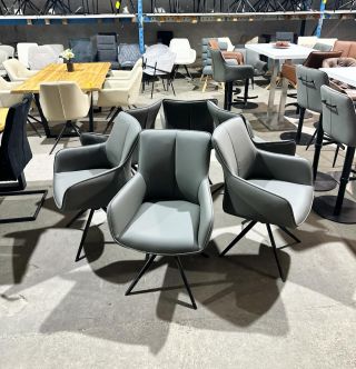 Šedé otočné křesílko Fitzgerald Materiál: pravá kůže, kov Rozměry: 64 x 87 x 60 Max. nosnost cca: 140 kg Sedák otočný o...