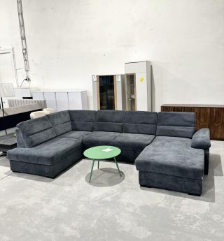 Antracitová sedací souprava do U Molde Materiál: 100% polyester Rozměry: 319 x 104 x 183 Polohovatelná područka Oděrky ve...