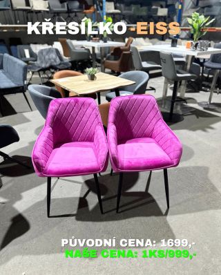 Křesílka Eiss 🤩🩶🩷🤍🖤🤩 Materiál: 100% polyester, kov Rozměry: 55 x 81 x 61.5 Max. nosnost cca: 140 kg 💪🏽 Původní cena:...