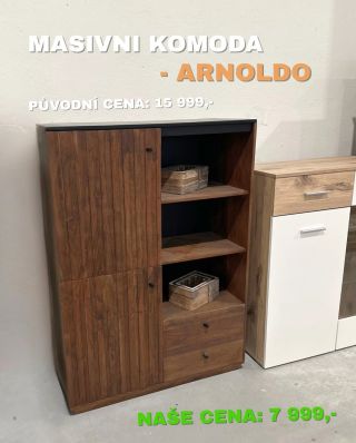 Masivní vysoká komoda Arnoldo 💗 Materiál: masiv akácie, MDF 🪵🤩 Rozměry: 100 x 140 x 40 Původní cena: 15 999,- 🤨 Naše cena:...